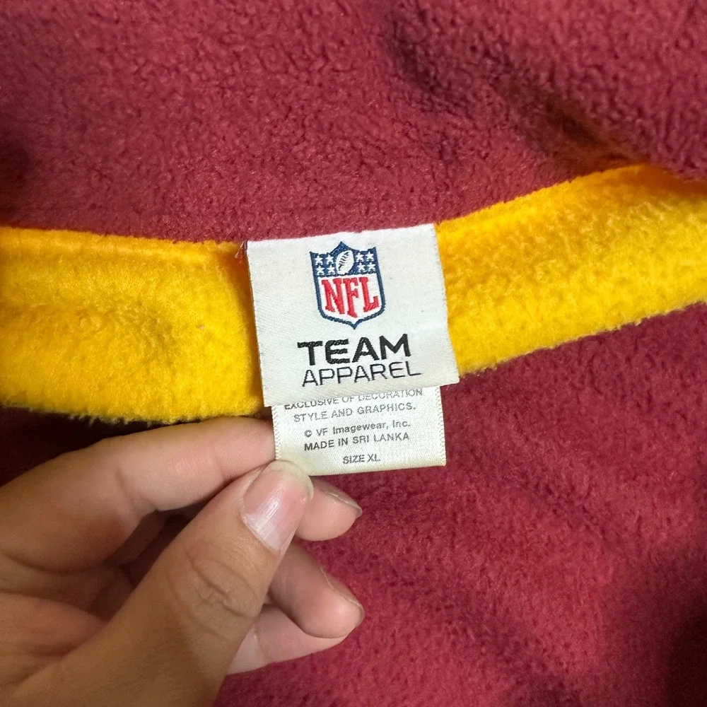 Vintage NFL Washington Redskins Full Zip Fleece Jacket XL Burgundy Yellow Retro